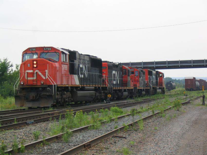 Photo of CN #307 backing onto it's train