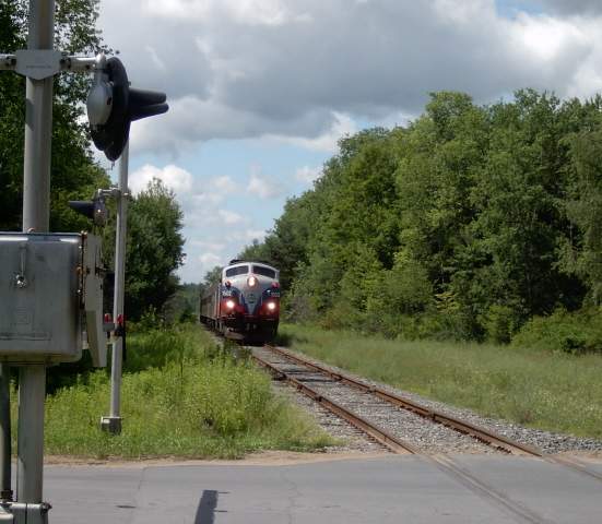 Photo of Adirondack Scenic arriving at Forestport, NY