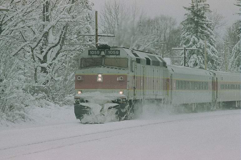 Photo of MBTA  Train  westbound at Concord MA
