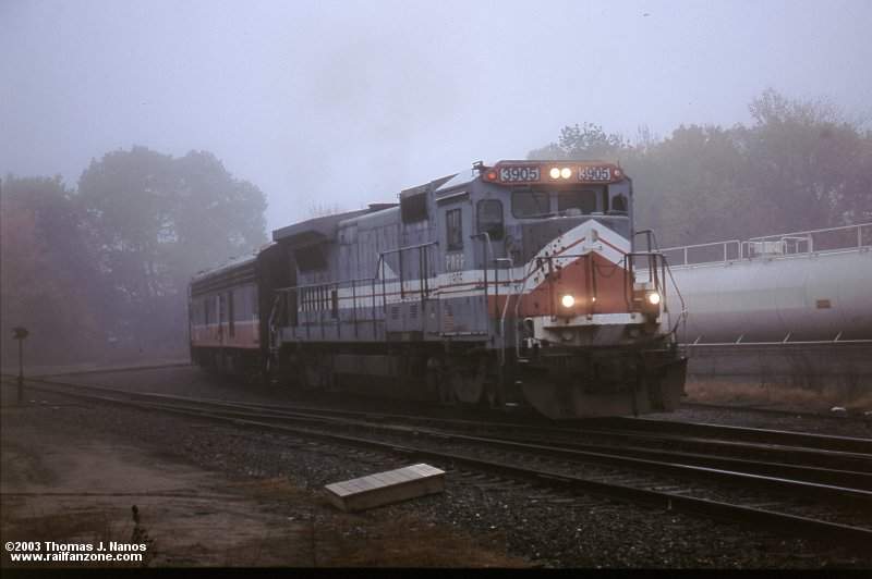 Photo of P&W 3905 bringing the CT Eastern RR Museum Passenger Extra out of the fog