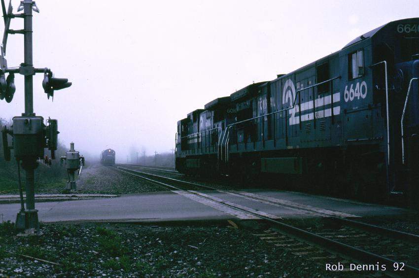 Photo of CR trains meet in fog Lake Ave, Buffalo,NY