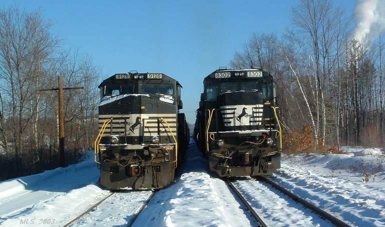 Photo of NS 9126 and 8302 at Bow, NH.