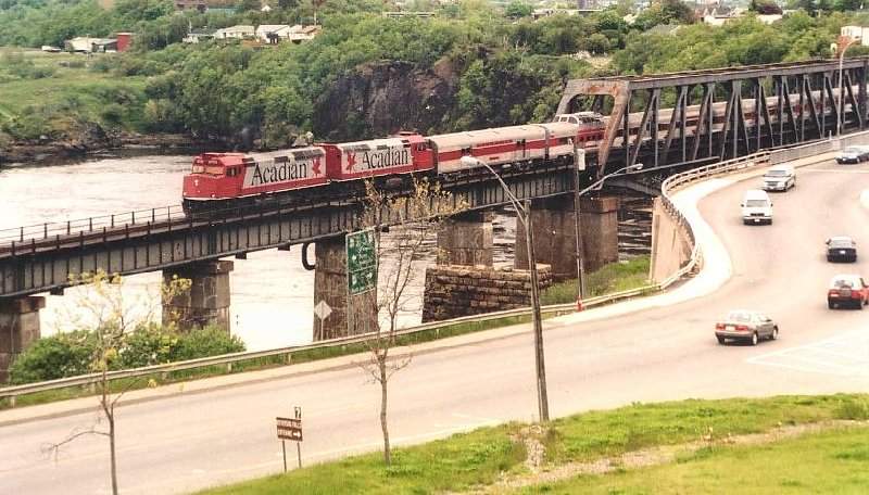 Photo of The Acadian Train heading out of Saint John, N. B.