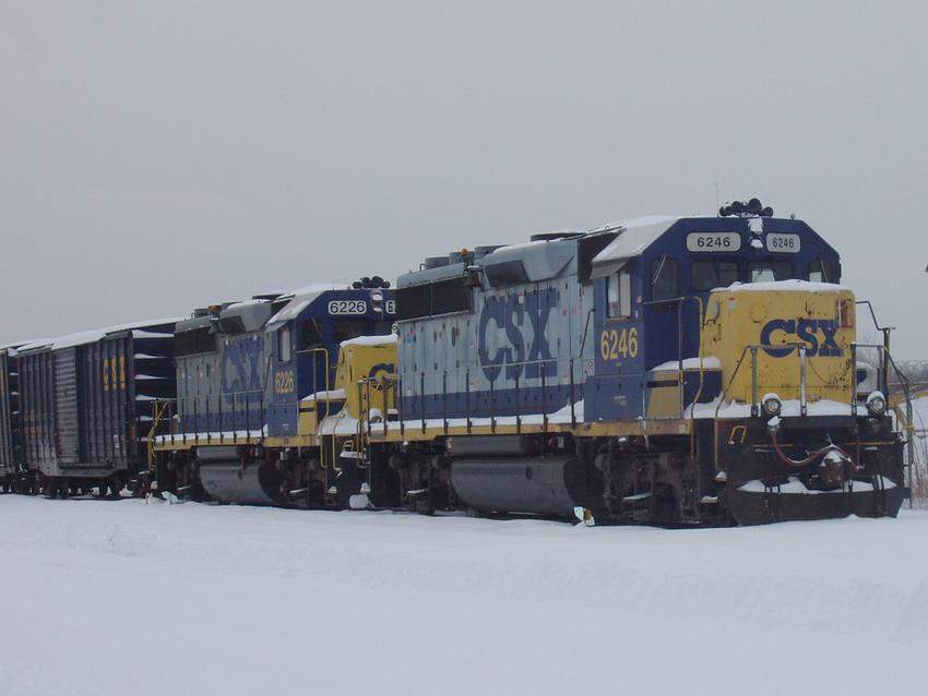 Photo of CSX 6246 & 6226 awake to fresh snowfall