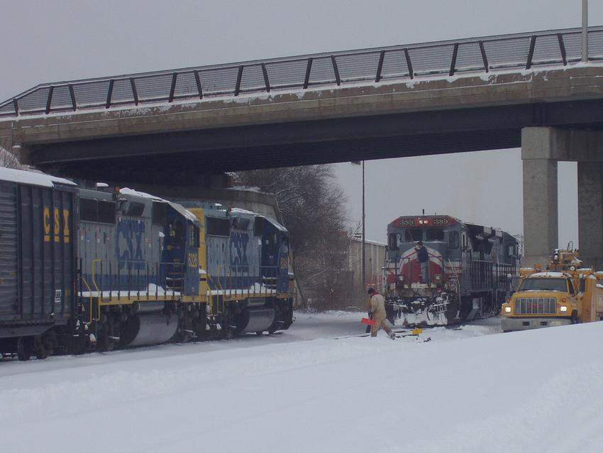 Photo of Clearing snow from switches at Cedar Hill Yard