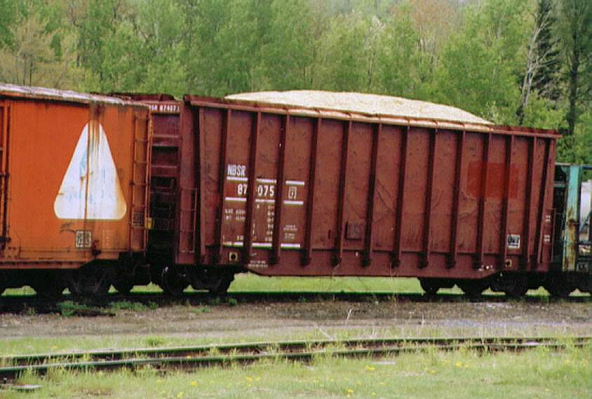 Photo of NBSR loaded chip car at Oakfield