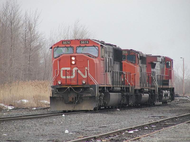 Photo of CN's power for 326 Massena-Montreal at Massena,NY.