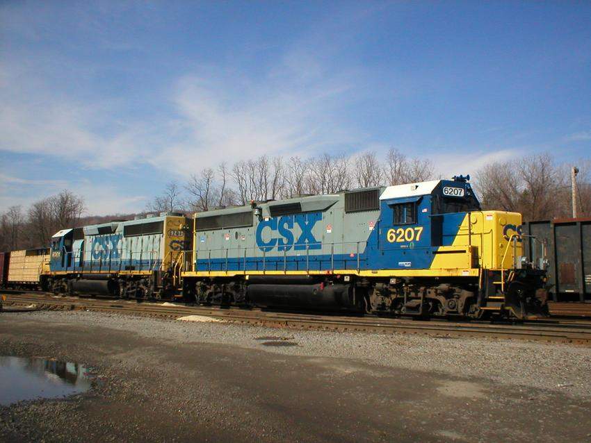Photo of CSX GP40-2's idle away in CSX's Croton yard awaiting their next assignment.