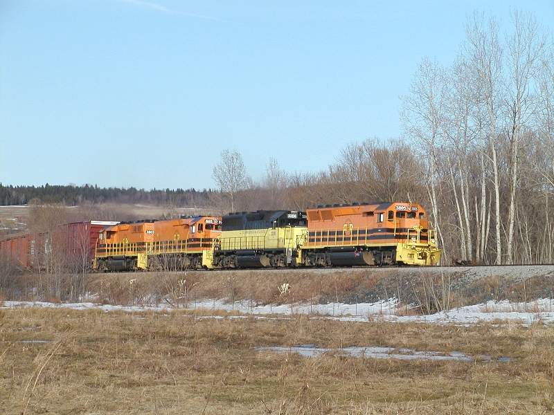Photo of Caught broadside, the southbound SL&A approaches Sherbrooke,Quebec