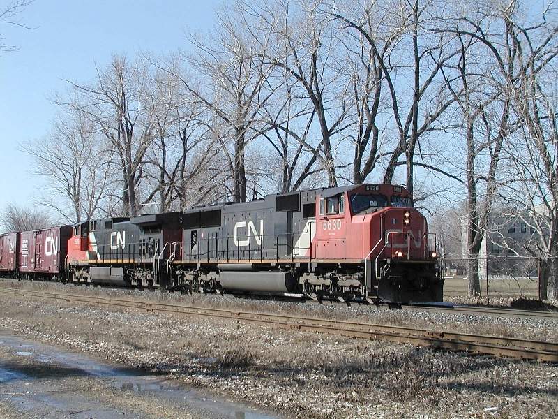 Photo of CN SD75i  5630 heads east though Ville St Laurent,Quebec