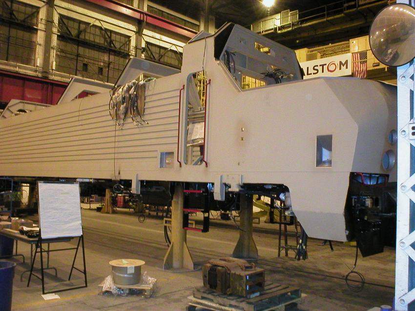 Photo of One of the first pictures of the PL42AC.  Being built for NJT at Alstom.