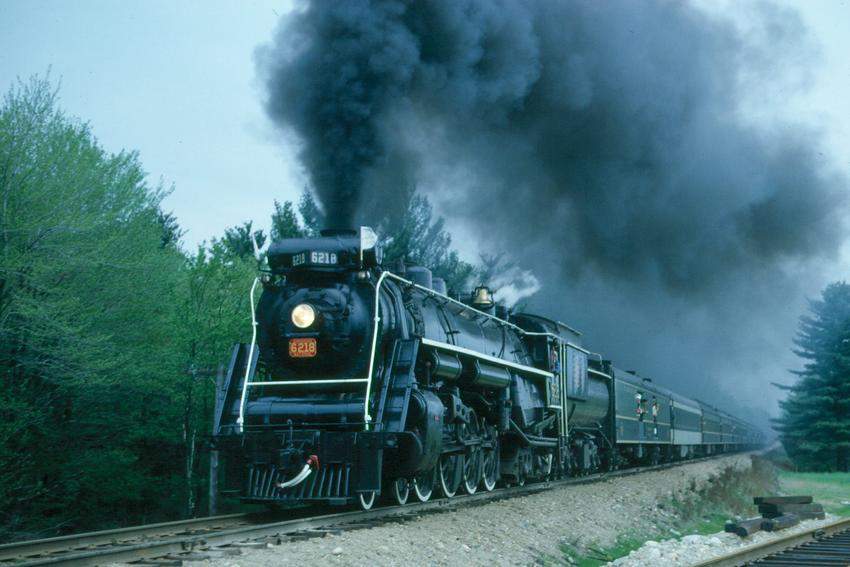 Photo of CN 4-8-4 6218 North of Stafford Springs, CT On a CV Fan Trip