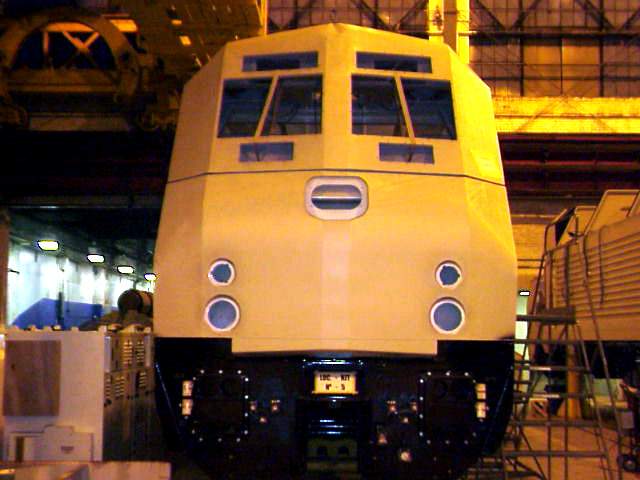 Photo of PL42AC snout with cab at the Alstom facility, in Hornell, N.Y
