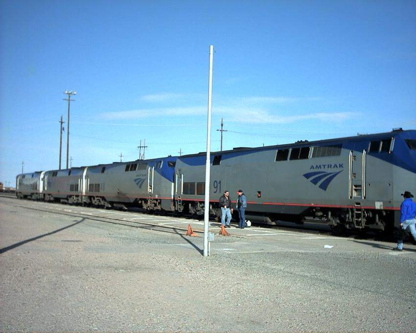 Photo of South West Chief 4 engines wait at La Junta Co