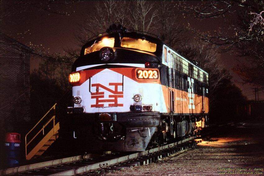 Photo of Night photo of ex-CDOT FL-9 at the Connecticut Eastern Railroad Museum