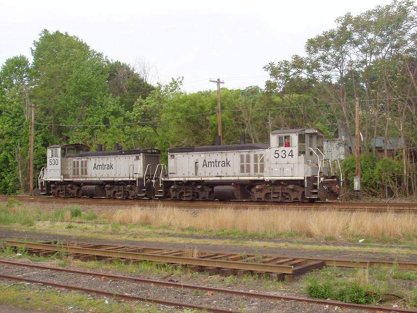 Photo of Amtrak MP15's #530 & #534 speed north
