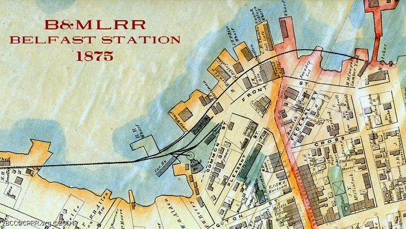 Photo of 1875 Map of the B&MLRR's main yard, Belfast, ME