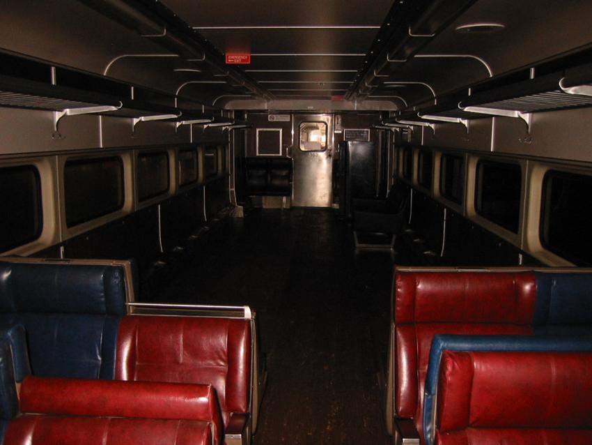 Photo of MBTA coach #363 dark interior