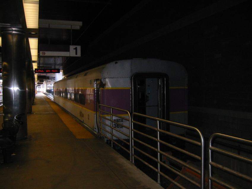 Photo of MBTA coach #363 sits on track one in north station