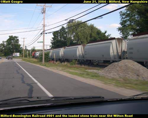 Photo of Milford-Bennington loaded stone train