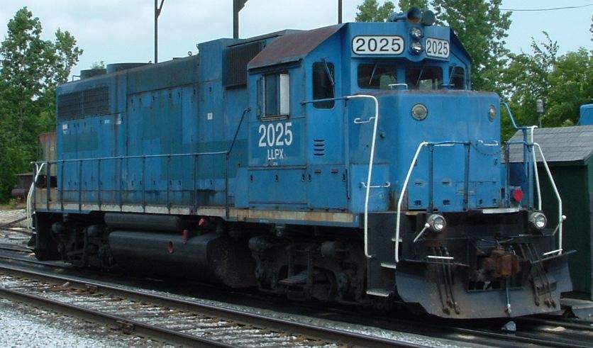 Photo of A view of LLPX 2025, a GP-38, at the NECR St. Albans VT Shops