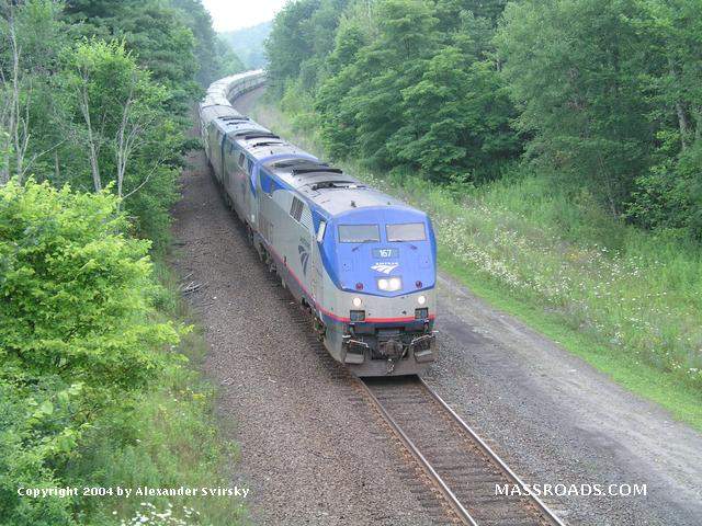 Photo of Amtrak #449 Lake Shore Limited on the B&A with the BNSF private cars.
