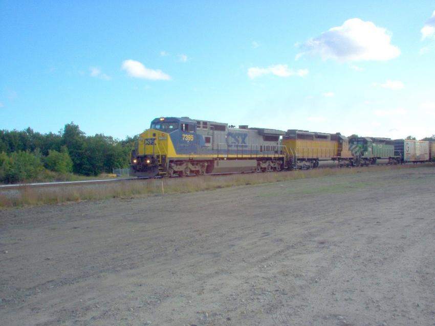 Photo of Foreign power at Dover NH. CSX, UP and BN