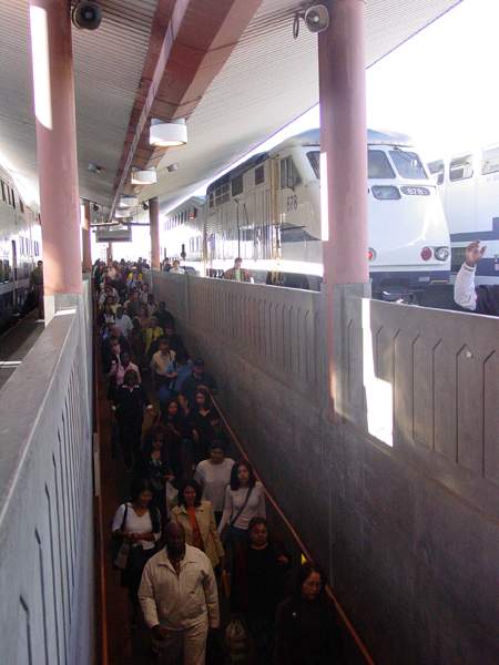 Photo of Passengers head to the tunnel