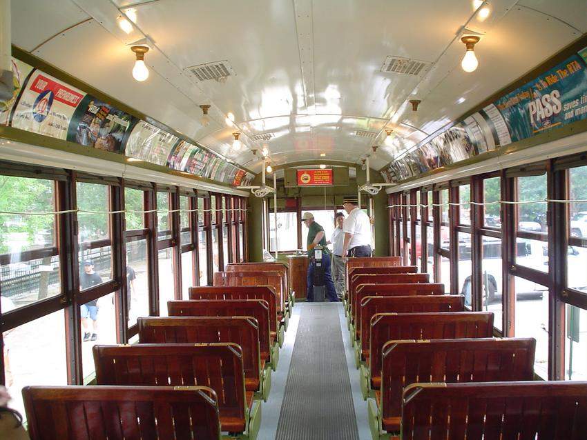 Photo of Interior of Car 966 at Lowell, MA