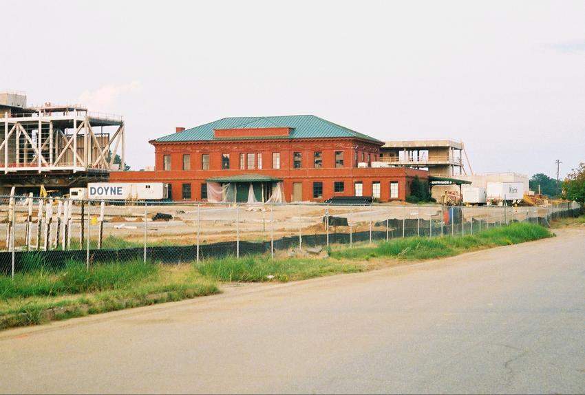 Photo of Rock Island Depot and Clinton Library (under construction)