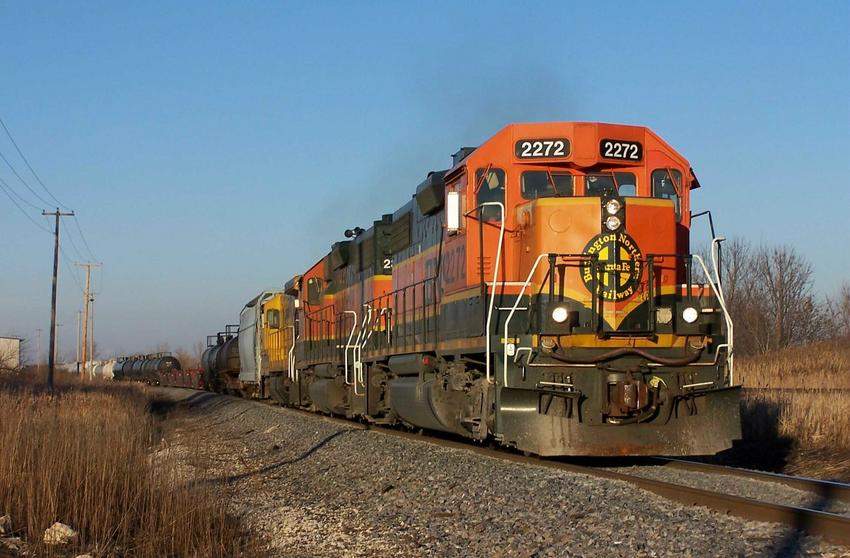 Photo of BNSF #2272 GP38-2 on the BNSF Chicago to Kansas City Transcontinental Mainline