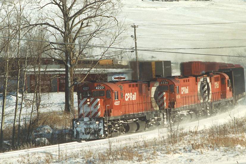 Photo of CP Rail Farnham Turn at Newport Center, Vermont December 1988