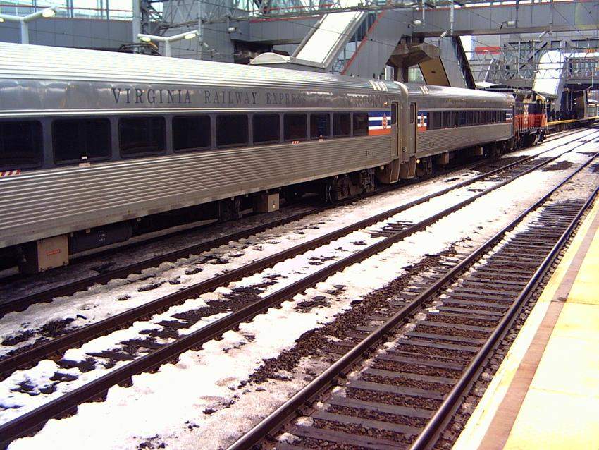Photo of Virginia Railway Express cars at Stamford CT