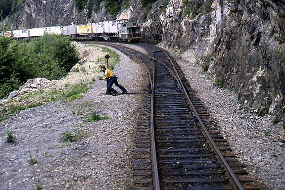 Photo of British Columbia Railway  Brakeman at Switch