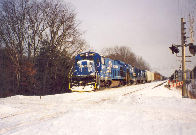 Photo of west bound gains speed exiting sk yard
