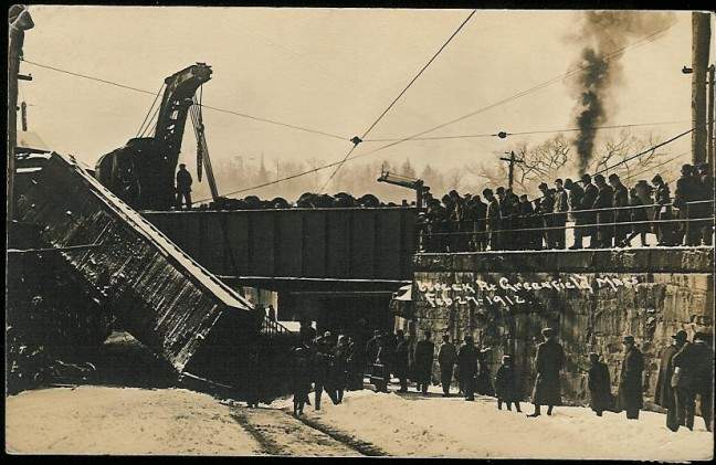 Photo of 1912 wreck at Greenfield MA