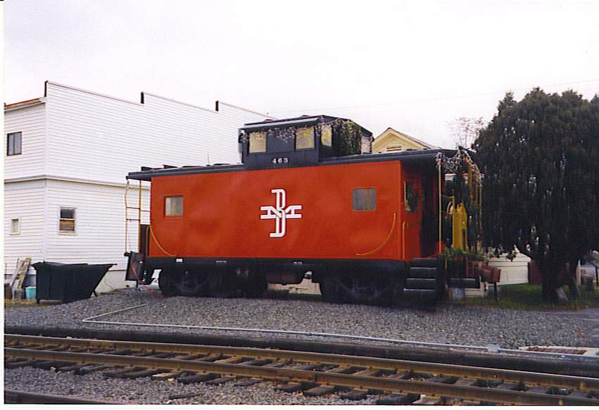 Photo of B&M Caboose 463 near former NH Train Station in New Milford, CT