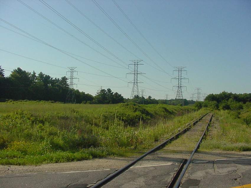 Photo of Maine Eastern's spur into the former Maine Yankee nuclear power plant