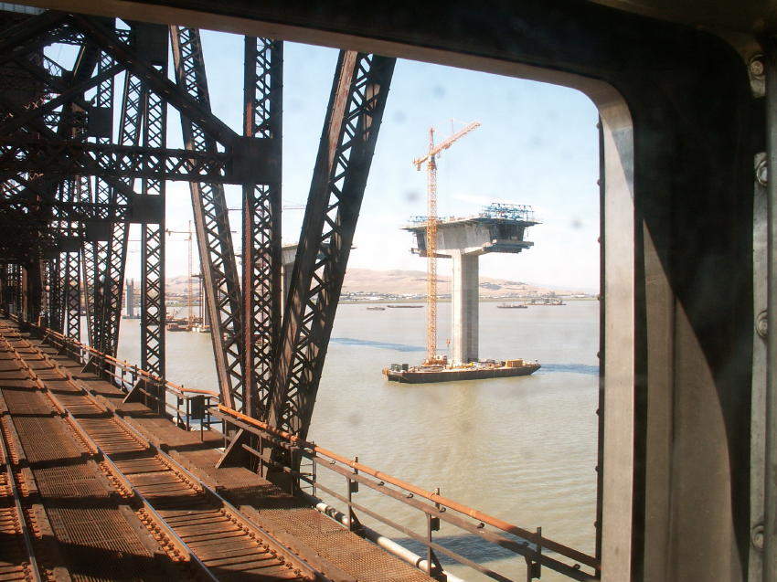 Photo of Crossing Suisun bay on The Calif Zephyr - Westbound