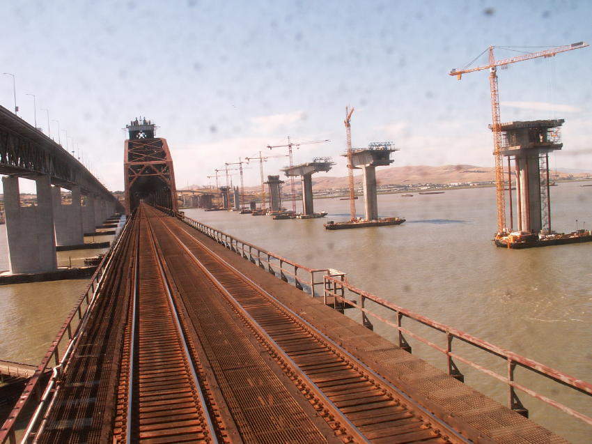 Photo of Crossing Suisun bay on The Calif Zephyr - Westbound