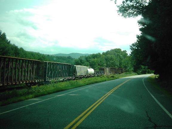 Photo of Derailed cars in transit to Bellows falls VT: Norwich VT