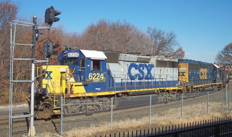 Parting shot of CSX GP40-2s 6224 and 6223.: The GreatRails North ...