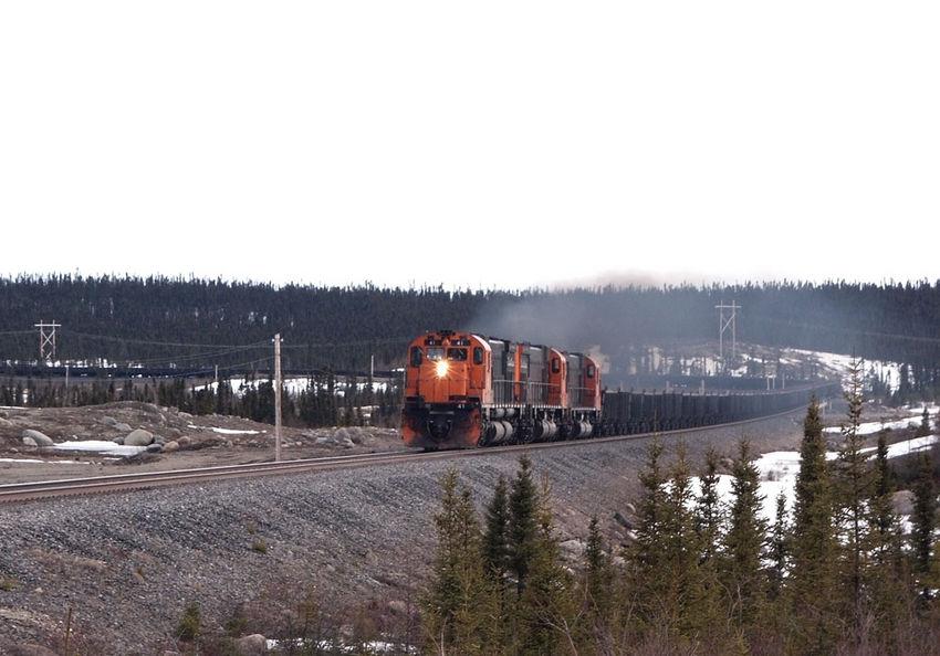 Photo of Cartier Railway MLW 636 41 with 2 other MLW 636s heading to Mont Wright