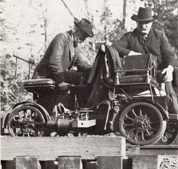 Photo of Bangor and Aroostook founders inspect the line - 1903