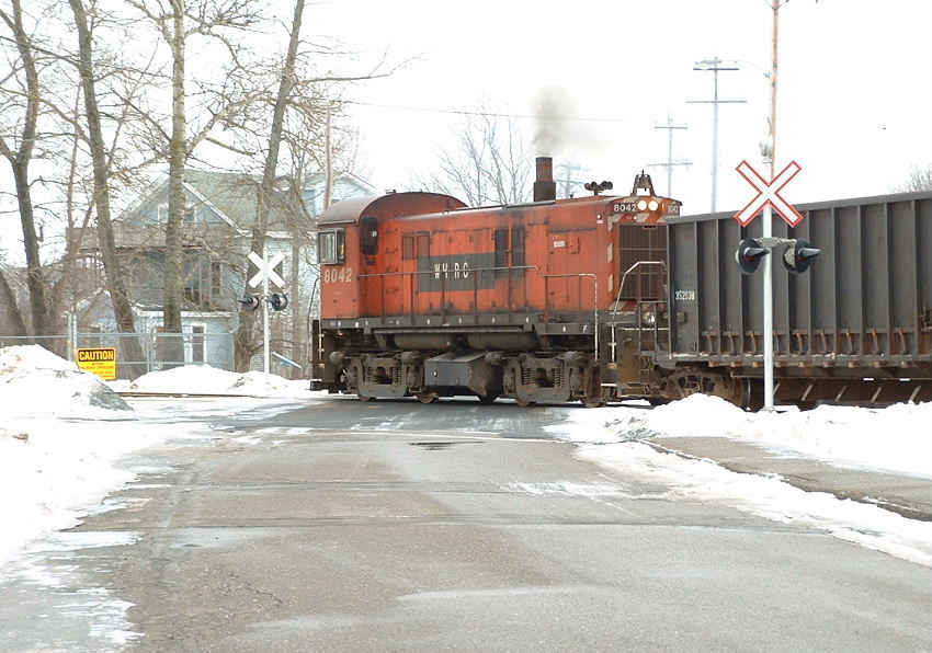 Photo of WHRC RS23 8042 (ex CP) taking gypsum loads to the plant in Hantsport