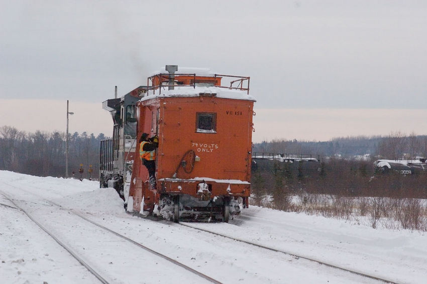 Photo of MMA finally on the siding in St. Leonard after waiting for CN and the switch