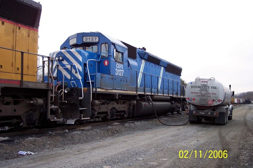Photo of A closer side shot of CEFX SD40-2 3127 in Nevins Yard.