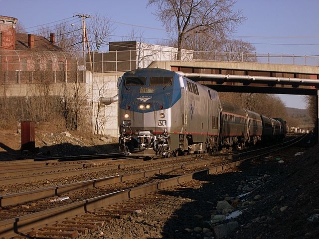 Photo of Amtrak on a cold -18 degree with wind chill February day at Palmer, Mass.