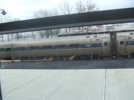 Photo of Downeaster passes Lawrence Station