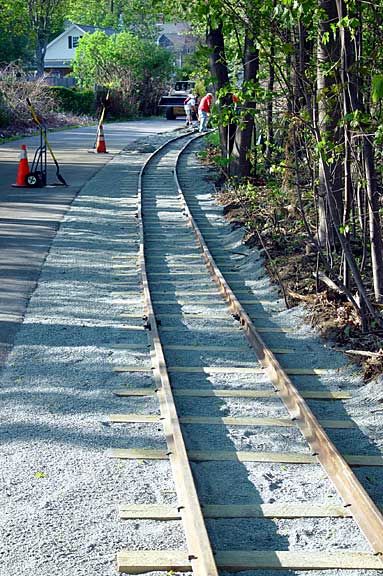 Photo of Here's a section of completed track.